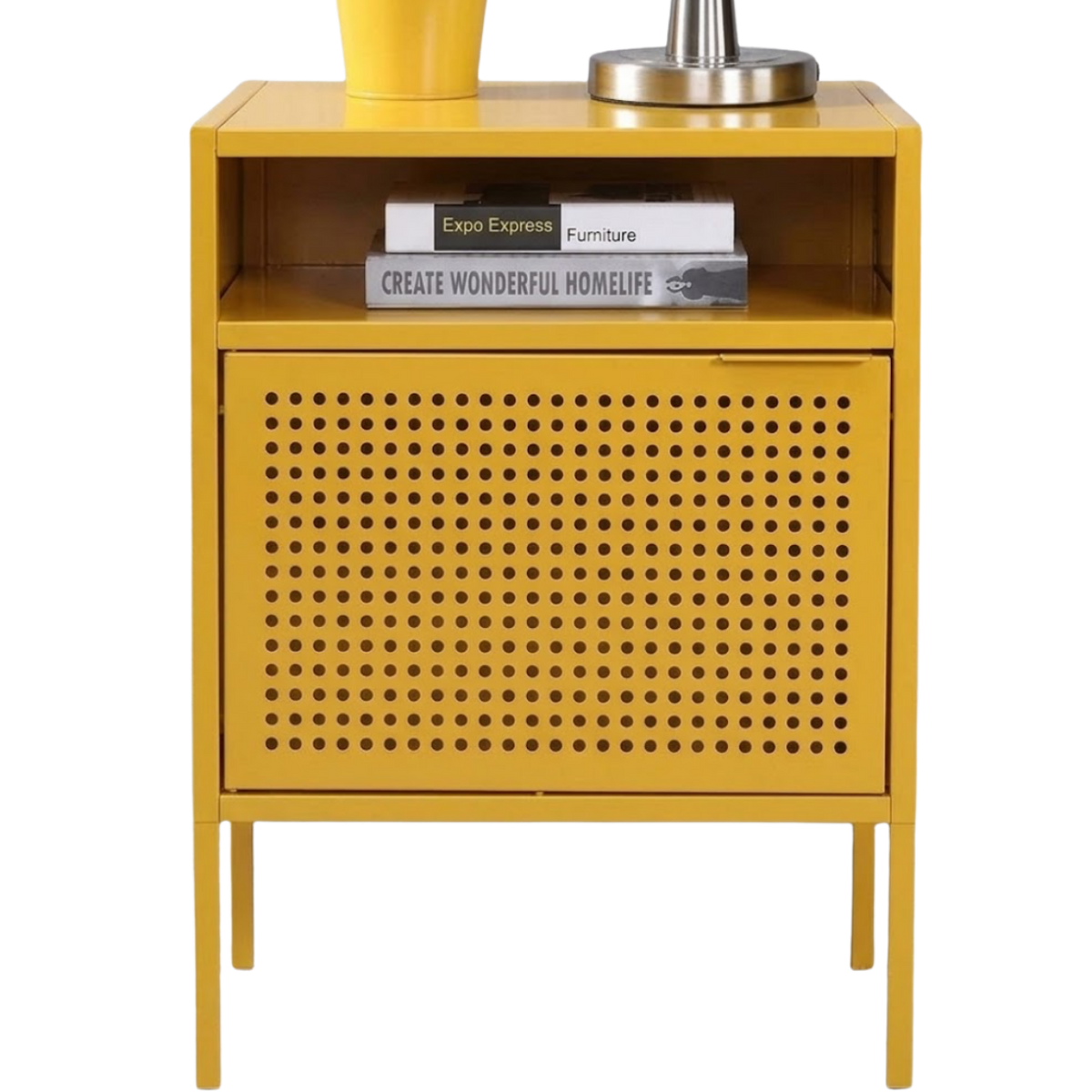 Perfo Metal Bedside Cabinet
