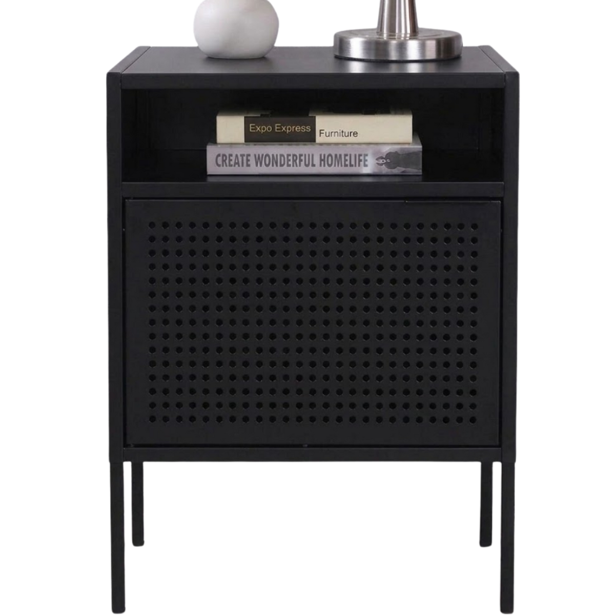 Perfo Metal Bedside Cabinet