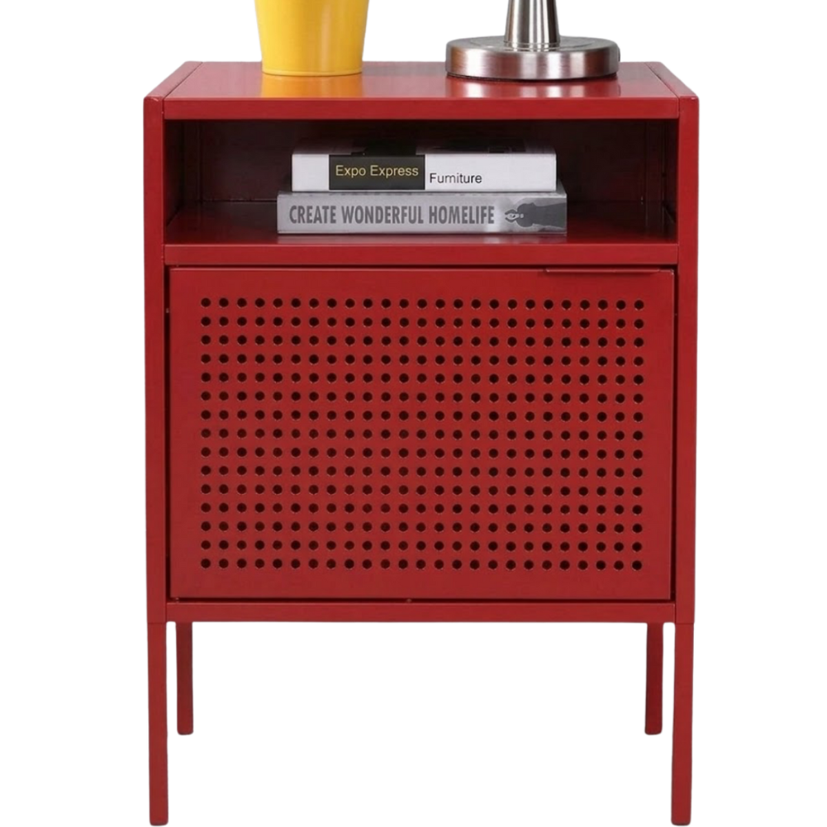 Perfo Metal Bedside Cabinet